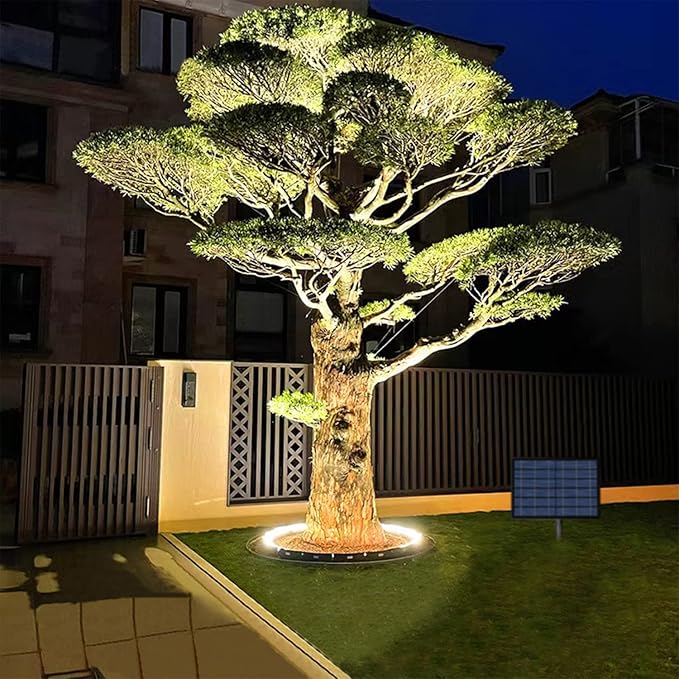 Solar Palm Tree Light Solar Landscape Lights for Outdoor Trees Super Bright Tree Light 32 LED 12000 mAh spot Light for Garden Yard