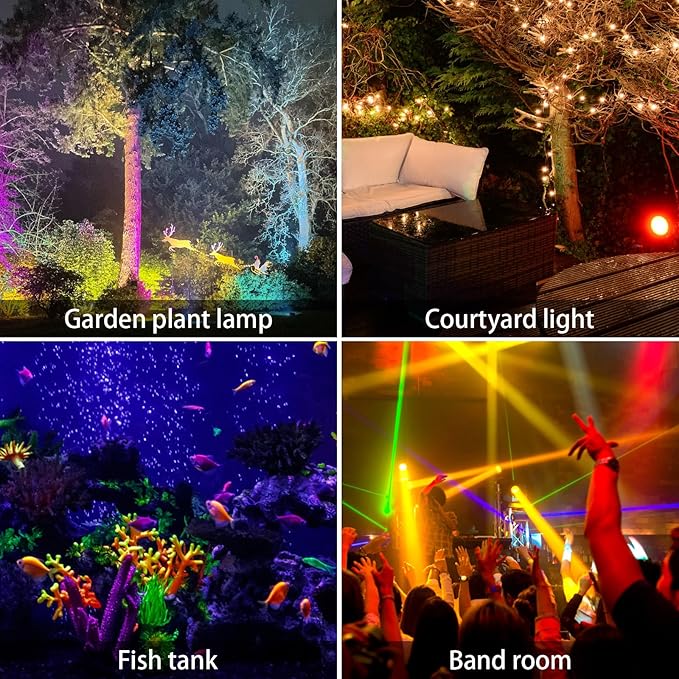 AVEKI Solar Pond Spotlights 12 LED Solar Underwater Lights with Dual Head Waterproof Submarine Landscape Spotlight Security Lighting for Outdoor Patio Ganden Fountain Pond… (RGB Dual Head)