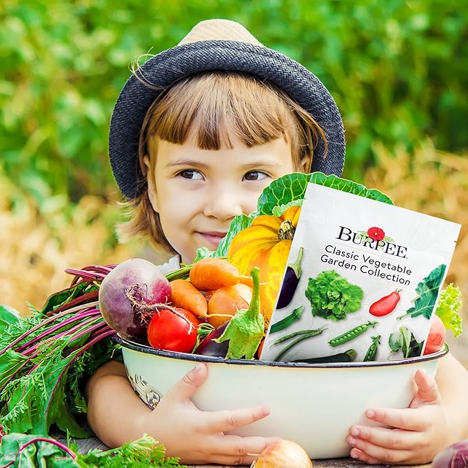 Burpee Heirloom Vegetable Seeds - 15000+ Seeds - Beans Beets Cauliflower Celery Collards Cucumber Eggplant Kale Lettuce Okra Onion Pea Sweet Pepper Radish Squash Tomato Turnip