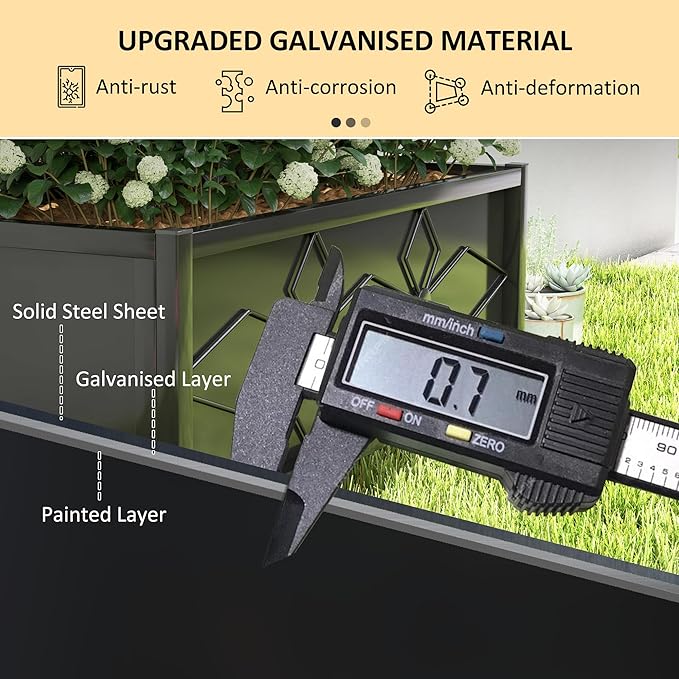 Outsunny Planter Box with Trellis 35.4 x 15.7 x 47.2 inch Raised Garden Bed with Drainage Holes Planters for Outdoor Plants Vegetables Flowers Herbs Trellis Planter Black