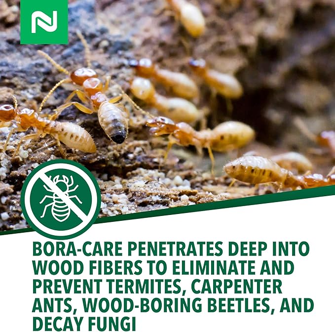 Bora-Care Termiticide Insecticide and Fungicide Concentrate Wood Treatment for Termite and Beetle Prevention 1 Gallon