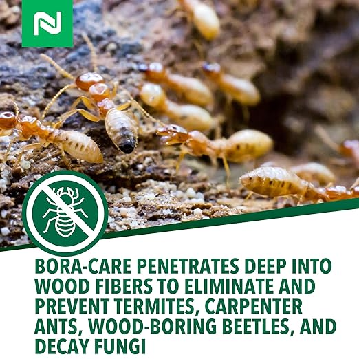 Bora-Care Termiticide Insecticide and Fungicide Concentrate Wood Treatment for Termite and Beetle Prevention 1 Gallon