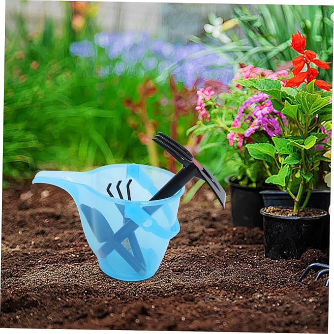 Gardening Tool Set Lightweight Plastic Shovel Rake and Bucket for Beach Sand Play Backyard Planting with Non-Slip Design Versatile Garden Hoes