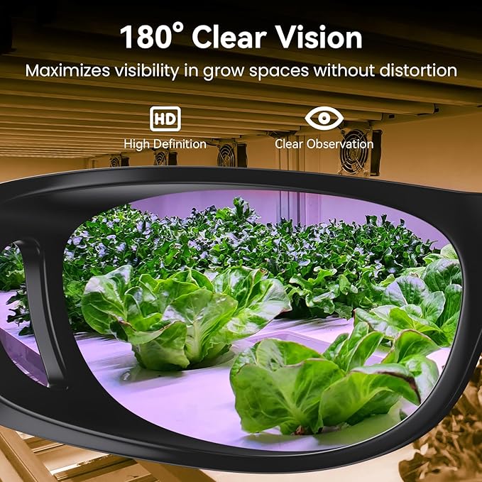 Indoor Hydroponics Grow Room Glasses with UV Protection for HPS MH LED Grow Lights (5 Pack)