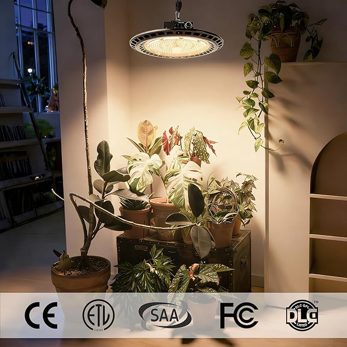 0-10V Dimming UFO High Bay LED Grow Light for Fruit Vegetable Medical Plants (200 Watts)
