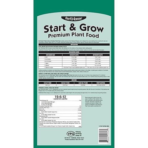 Fertilome (11747) Start &amp Grow Premium Plant Food 19-6-12 (20 lbs.)