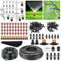 KOCASO Drip Irrigation System Automatic Drip Irrigation Kit Misting Plant Watering Drip Kit with 2 G 3/4 adapters &amp 1 no-Thread Universal Adapter for Garden Greenhouse Flower Bed Patio Lawn