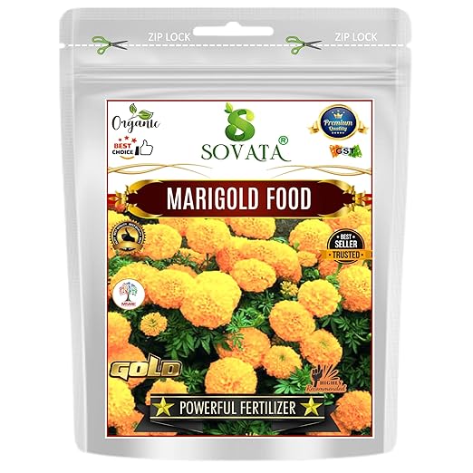 Sovata® Marigold Food Powerful Organic Fertilizer for Heavy Flowering and Fast Growth of Marigold Plants. (900 gm)