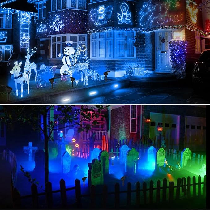T-SUN Solar Lights Outdoor Waterproof IP65 6Pack LED Solar Spot Lights Color Changing IP65 Waterproof Smart Auto On/Off for Outside Landscape Garden Yard Lawn Pathway Patio Driveway