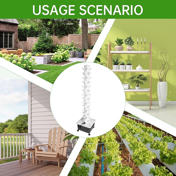 Hydroponic Tower - 14 Layer 70 Pod Vertical Garden | Indoor Farming System Kit for Fruits and Vegetables (No Seedlings Included)