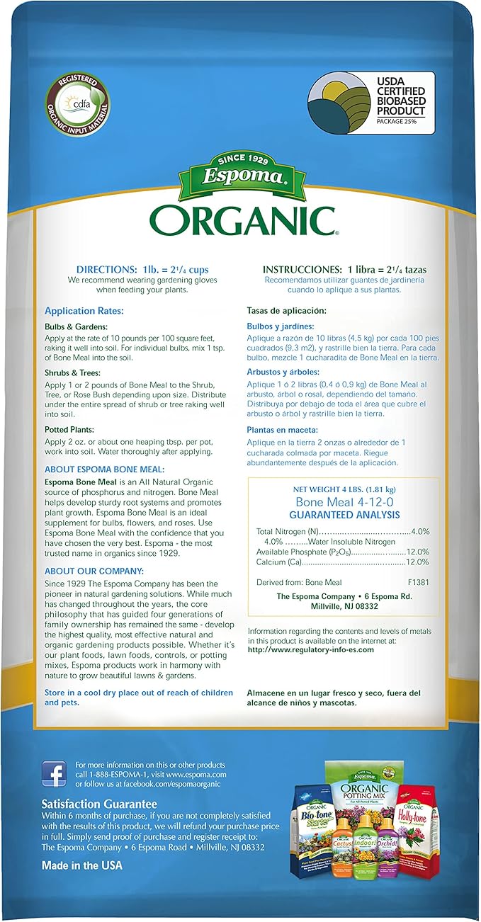 Espoma Organic Traditions Bone Meal 4-12-0 - 4.5 lb Bag #BM5