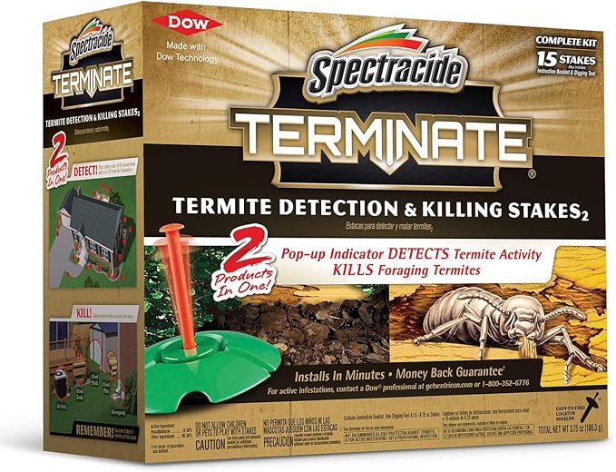 Spectracide Terminate Termite Detection &amp Killing Stakes Kills Foraging Termites Detects Termite Activity 15 Count