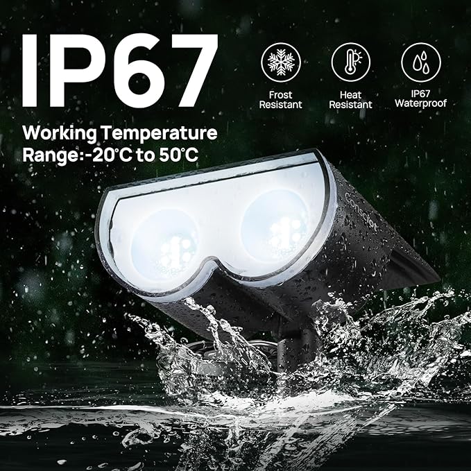 Solar Lights Outdoor Waterproof Consciot 16 LEDs IP67 Spot Lights Outdoor Auto On/Off Solar Landscape Spotlights 2-in-1 Adjustable Wall Lights for Garden Yard Pathway Cool White 4 Pack