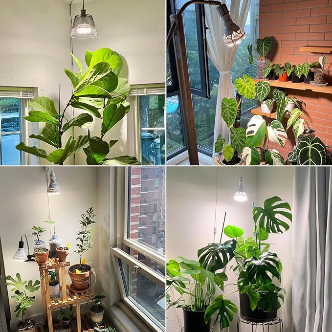SANSI Dimmable Grow Light Bulb Full Spectrum High PPFD 40W (600 Watt Equiv) with Remote Auto On Off Timing 4 8 12 Hrs Energy Saving Plant Light Bulb with E26 Base for Indoor Plants