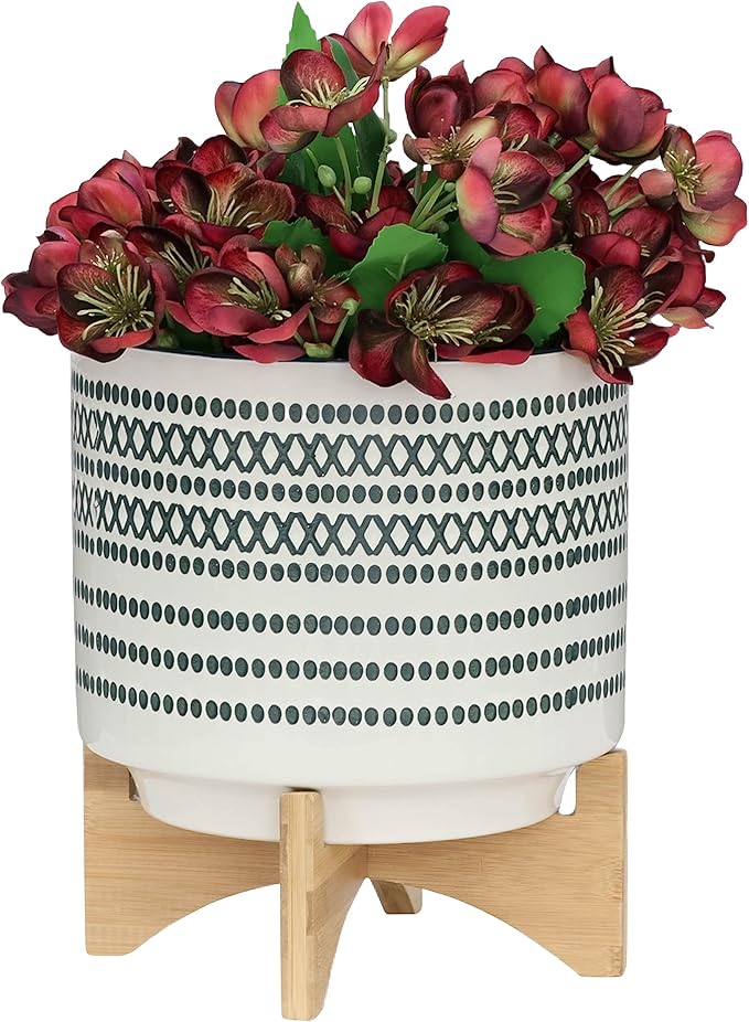 Generic 10 Planter ON STANDW DOTS Blue