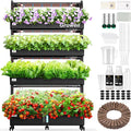 Large Hydroponics Growing System Kit 120 Pods Vertical Hydroponic Garden with 2 Light Modes Grow Light Auto Circulating Water System 48L Indoor Gardening System for Herb Vegetable Fruit