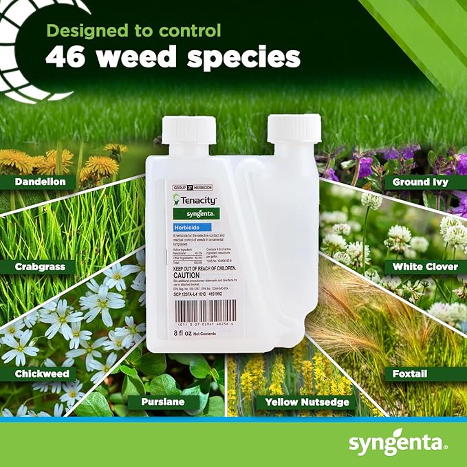 Syngenta Tenacity Herbicide - Pre-Emergent and Post-Emergent Weed Control 8-oz. Liquid Weed Killer for Lawns and Turf Grasses Active Ingredient Mesotrione Herbicide (3 Pack)