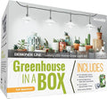 Miracle LED 4-Socket Designer Greenhouse in a Box Full Spectrum Ultra Grow Light Kit with White Shades and Timer.