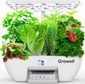 Hydroponics Growing System Kit 17 Pods Herb Garden with 102 28W Full-Spectrum Grow Lights &amp 2 Fans Indoor Garden with Water Pump 10L Water Tank Auto Timer Height Adjustable (White &amp Grey)