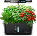 Ahopegarden Hydroponics Growing System Herb Garden: 10 Pods Indoor Garden Kit with LED Grow Light and Smart Temp &amp Humidity Display - Plant Germination Kit for Home Kitchen