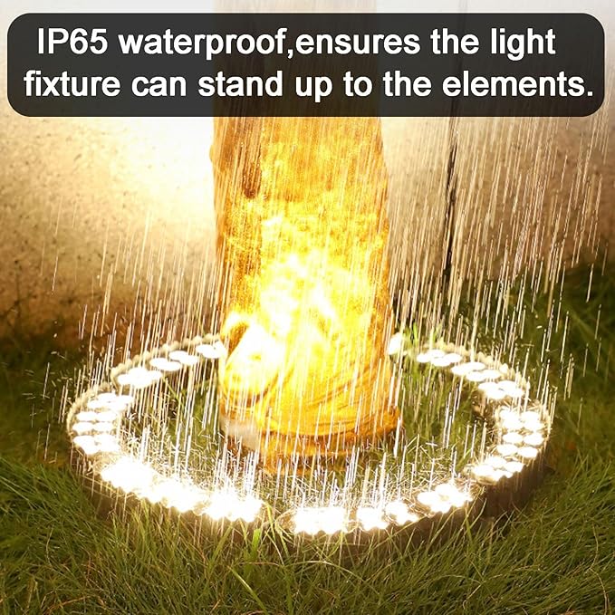 IP65 Outdoor Ring Tree Lightwith Ground Plug Landscape Spotlightsfor Courtyards(White Light7 Sets)