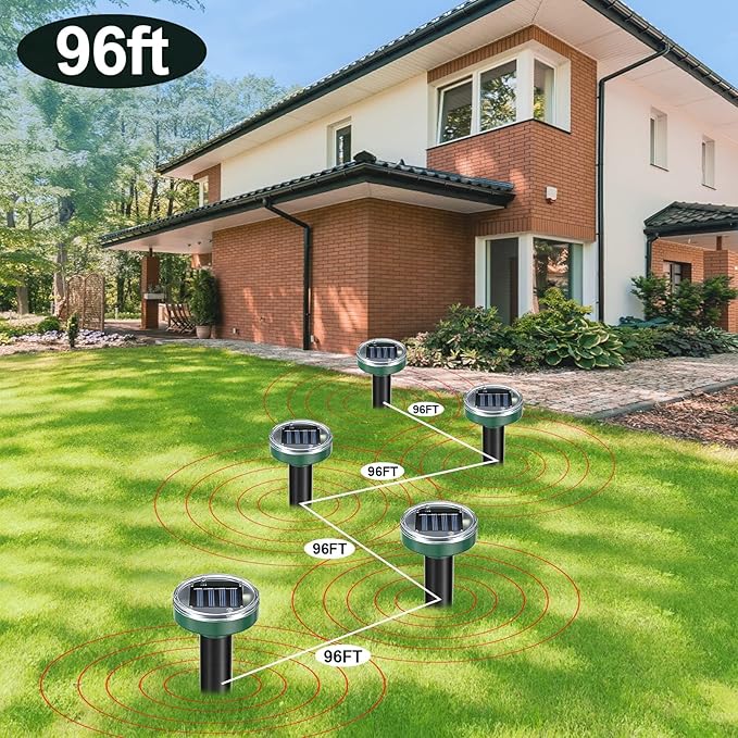 Mole Repellent Solar Powered 10 Pack Snake Repellent Ultrasonic Groundhog RepellerGopher Repeller Sonic Mole Deterrent Spikes Snake Gopher Mole Vole Repellent Outdoor for Lawn Garden &amp Yard