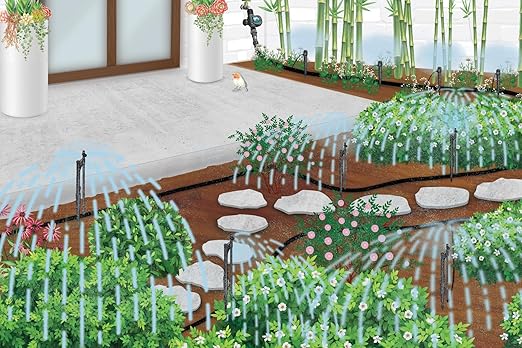 DIG SM50 Adjustable Micro Sprayer 46 Piece Kit for Gardens - Versatile and Efficient Watering up to 500 sq. ft.