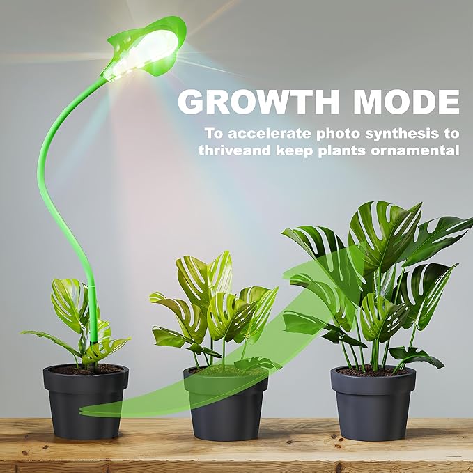 V.C Formark Small Grow Lights for Indoor Plants - Full Spectrum Leaf Shaped LED Plant Light with 4/8/12/18H Timer &amp Dimmable Safe for Succulents/Herbs/Potted Small Plants