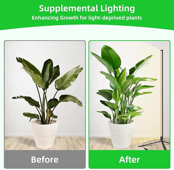 Standing Grow Light for Indoor Plants with Timer42W Full Spectrum Vertical Grow Lights for Indoor Plants4FT T8 243LED Plant Lights for Indoor Growing with On/Off Timer Function 2 Pack
