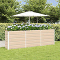 Steel Raised Garden Bed for Gardening Metal Planter Box for Vegetables Fruits Flowers 94.49 x 15.75 x 29.53 in Ivory-631