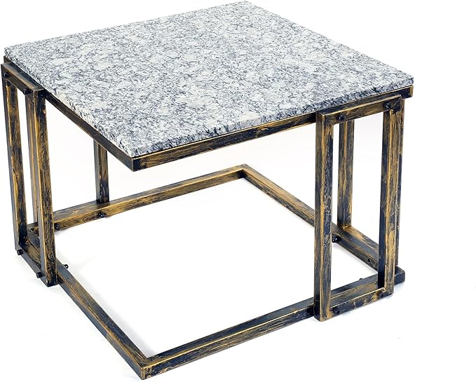 14.5 Marble Black Gold Plant Stand