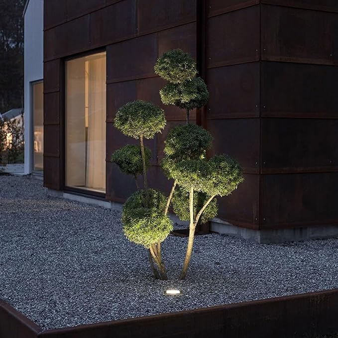 Square Outdoor Buried Lights - Garden LED Landscape Lamp IP67 Waterproof Recessed LED Spotlight 12V Low Voltage Led Well Lights for Yard Lawn Patio Pathway Garage Lighting(Red light5 W)