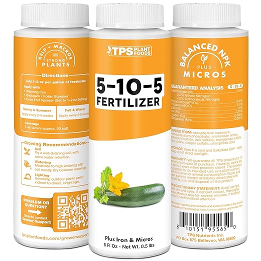 5-10-5 Fertilizer for Plants Great for Root Vegetables Fruiting Vegetables and Flowers Plant Fertilizer by TPS Plant Foods 1 Gallon (128oz)