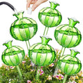 NiHome Cactus-Shaped Glass Plant Self-Watering Globes 6-Pack Glass Waterer Stakes for Potted Plants Automatic Mini Irrigation System Adorable Gardening Tool (Green 3 Large + 3 Medium)