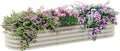6.4' x 2' x 1' Galvanized Raised Garden Bed Kit Outdoor Metal Elevated Planter Box with Safety Edging Easy DIY Stock Tank for Growing Flowers Herbs Vegetables Cream