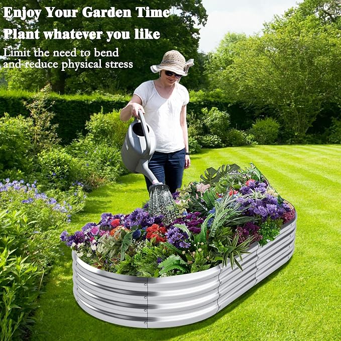 Galvanized Raised Garden Bed Kit 2packOutdoor Planter Raised Beds 4x2x1ft for VegetablesFruitsFlowersGalvanized Raised Garden Bed Boxes