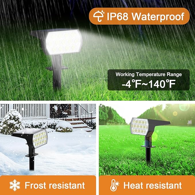 WELALO Solar Spot Lights Outdoor 16 Pack