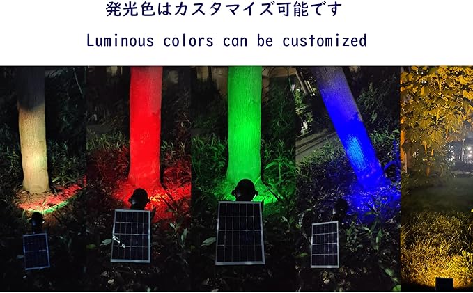Outdoor LED Spotlight Waterproof Solar Spotlights with Clip Security Tree Spotlights Adjustable IP65 Mini Clip Lamp for Billboards Courtyard Garden Pathway Light-Operated HWD0174