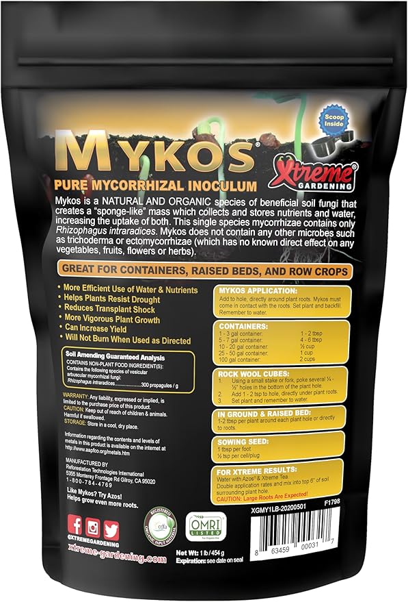 Xtreme Gardening Mykos Pure Mycorrhizal Inoculant Organic Root Enhancer 1 LB - Granular