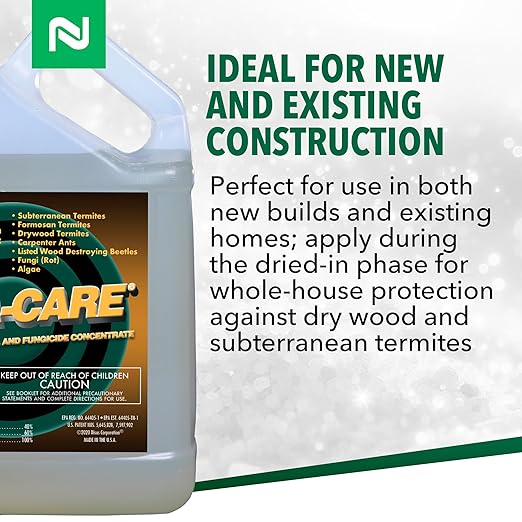 Bora-Care Termiticide Insecticide and Fungicide Concentrate Wood Treatment for Termite and Beetle Prevention 1 Gallon