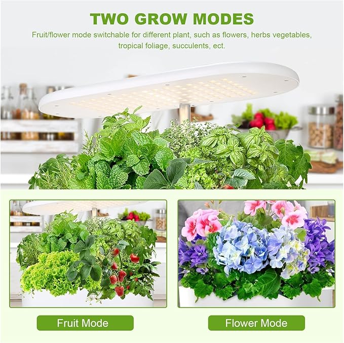 Hydroponic Equipment LED Full Spectrum Phyto Lamp Height Adjustable Hydroponics Growing System Two Grow Modes Hydroponic Growth Light for Greenhouse Indoor Garden
