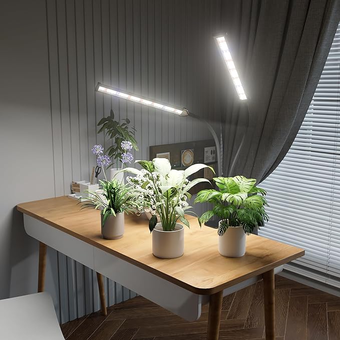 GooingTop LED Grow LightWhite Full Spectrum Clip Plant Growing Lamp with High Power Red Blue LEDs for Indoor PlantsDimming &amp Optional Auto Timer