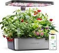 owltron Smart Hydroponics Growing System Kit15 Pods Indoor Herb Garden with 36W LED Grow Light &amp APP Control Planting Height Up to 30 Quiet Water Pump Ideal Gift for All Ages Dark Silver