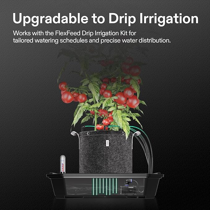 VIVOSUN 4-Pack FlexFeed Self-Watering Pots Auto Irrigation Fabric Pot Base with Water Meter &amp Maintenance Window for Use Indoors/Outdoors in Grow Tents Greenhouses Gardens