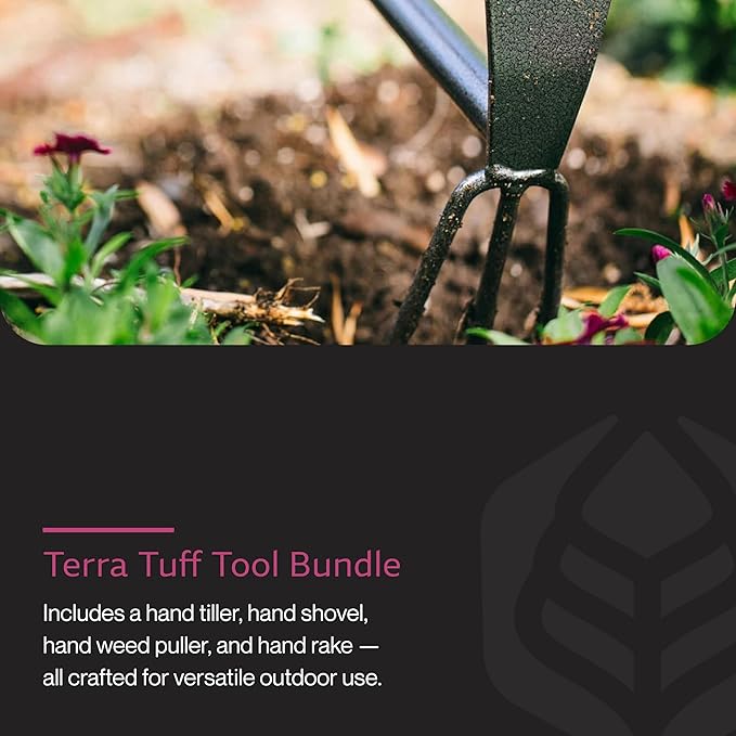 Yard Butler Terra Tuff Hand Tool Bundle ITT-4B - Essential Gardening Tool for Yardwork - Power-Coated Steel Construction - Comfortable Grip - Long-Lasting - Rust-Resistant