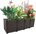 Large Planters for Outdoor Plants Rectangular Raised Garden Bed Elevated Planter Boxes Patio Balcony Deck for Planting Flowers Vegetables Tomatoes and Herbs