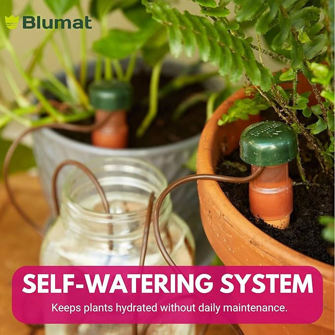 Blumat Plant Watering Devices | Classic XL Self Watering Planter Insert | Automatic Drip Plant Watering Stakes for Pots | Prevents Overwatering and Underwatering for Healthy Growth | 4 Pack