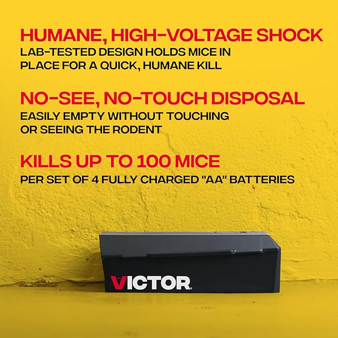 Victor Humane Mouse Traps Indoor for Home - M250BSR-2 - No Touch Electric Mouse Traps for Home Pack of 2
