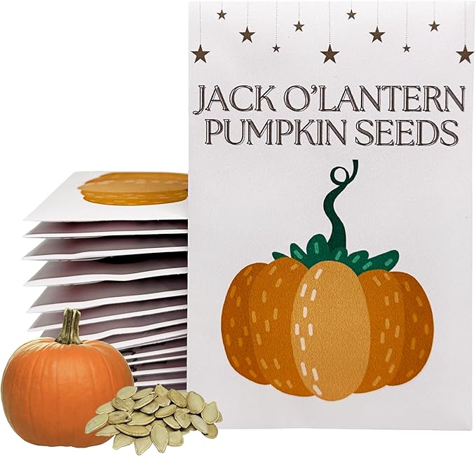 Jack O'Lantern Pumpkin Seeds for Planting (Pack of 30) - Party Favors Grow Garden Animated