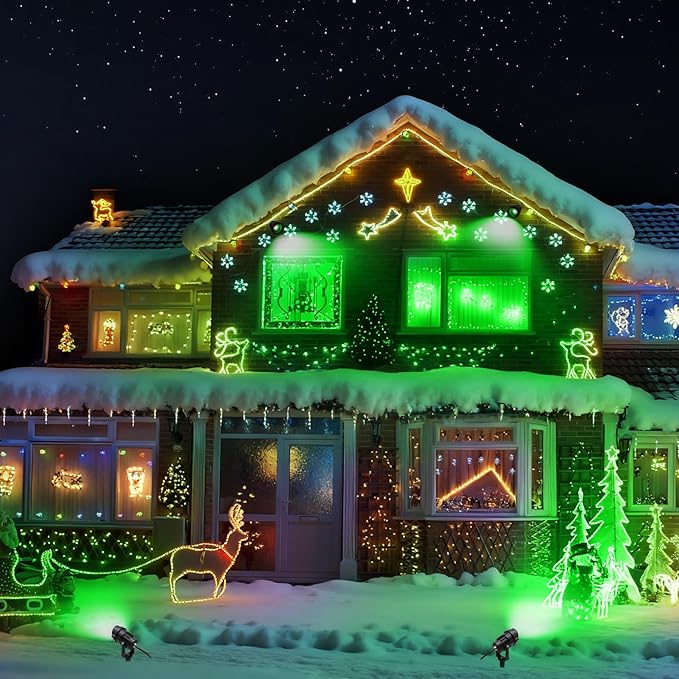 Green Outdoor LED Spot Lights for Yard &amp Garden – 12W Landscape Lighting Christmas &amp Holiday Decor Adjustable Beam4Pack
